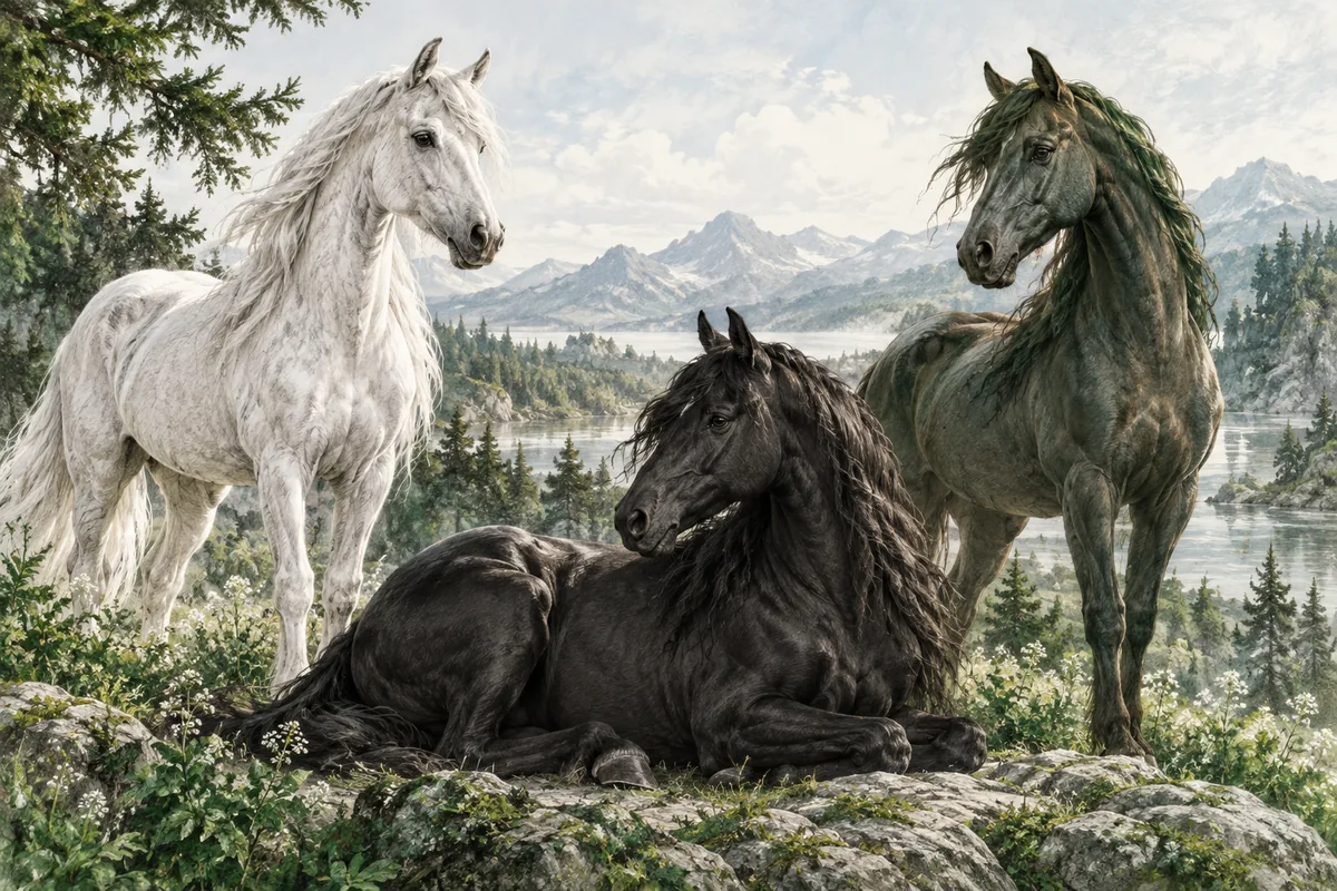 Original horse-character composition