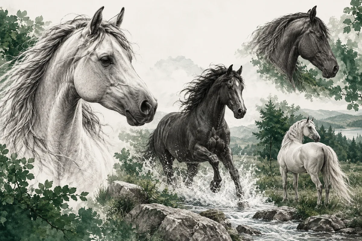 Independent fictional horse studies
